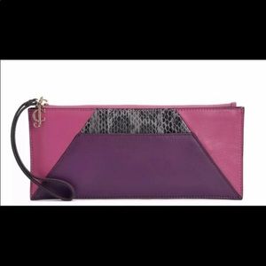 Juicy Couture Pink Purple Genuine Leather Wristlet Rectangle